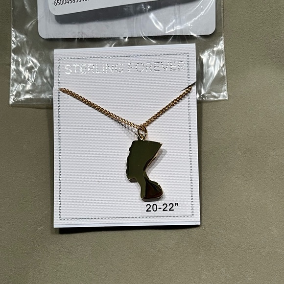 🔵STERLING FOREVER NWT EGYPTIAN PHARAOH PENDANT 14K GOLD-PLATED BRASS NECKLACE - Picture 6 of 8
